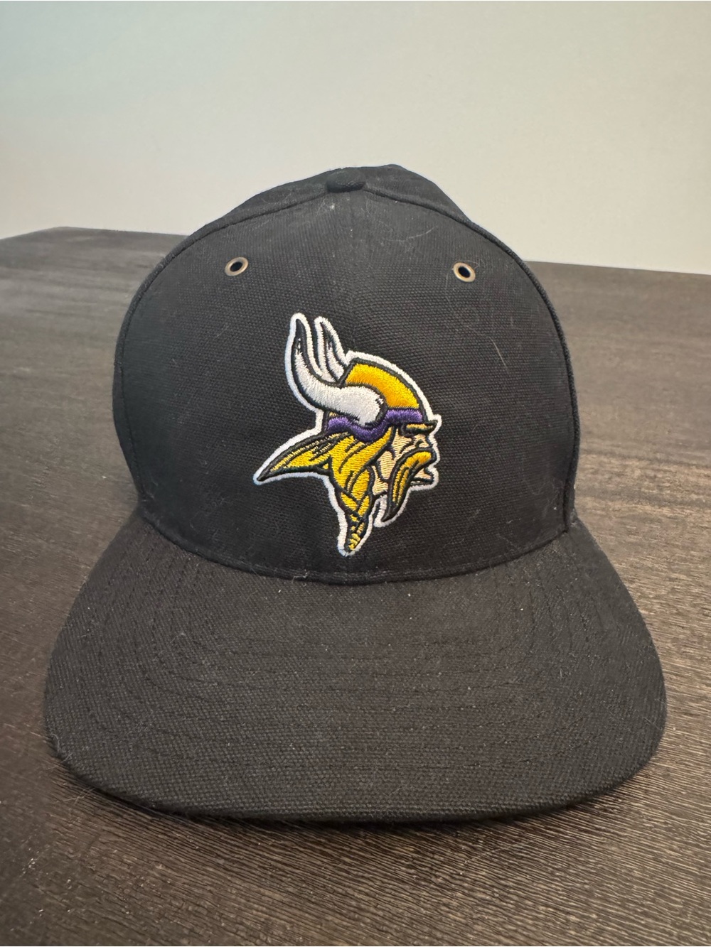 Black Baseball Cap with Yellow Minnesota Viking Logo